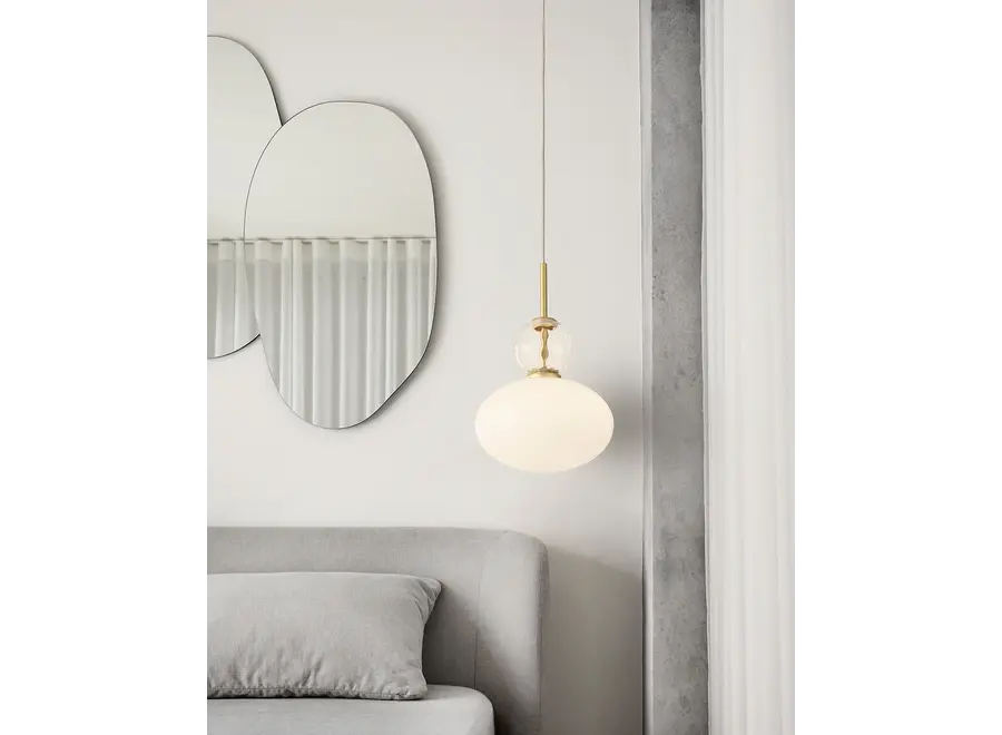 Lampe pendante Rizzatto 32 - Satin brass - Opal