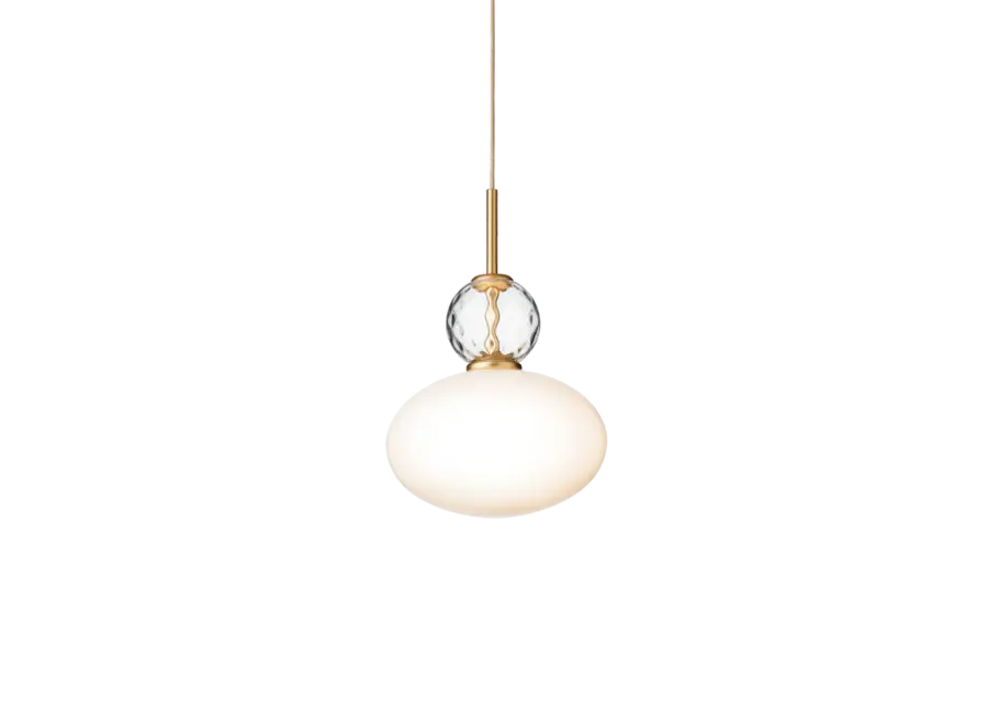 Pendant lamp Rizzatto 32 - Satin brass - Opal