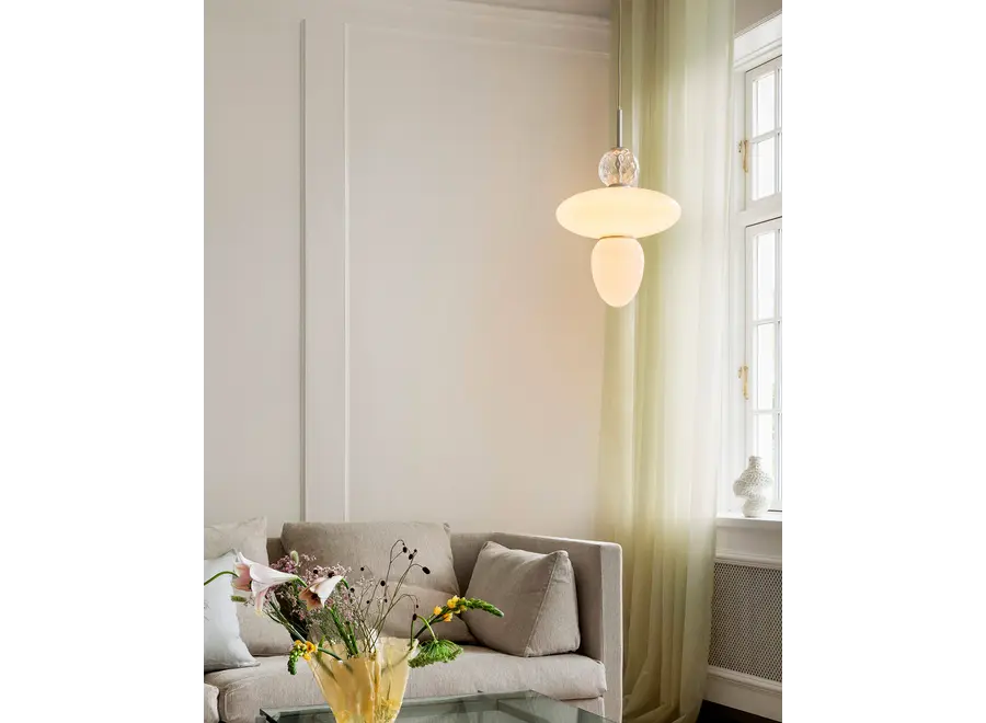 Pendant lamp Rizzatto 43 - Satin silver - Opal
