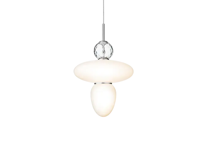 Pendant lamp Rizzatto 43 - Satin silver - Opal