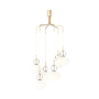 Plafondlamp Rizzatto Cluster 6 - Satin brass - Opal