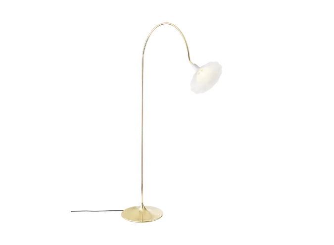 Lampadaire Petalii Floor - White - Polished brass