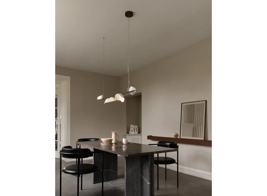 Pendant lamp Florii 5 Linear - Dark bronze - White
