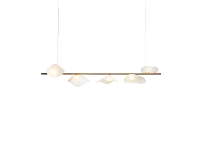 Hanglamp Florii 5 Linear - Dark bronze - White