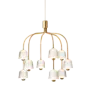 Pendant lamp Asteea 9 - Satin brass - Ripple clear