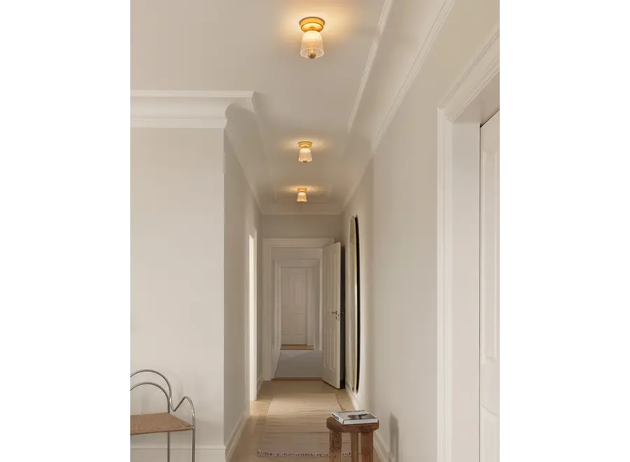 Plafondlamp Asteea Ceiling - Satin brass - Ripple clear