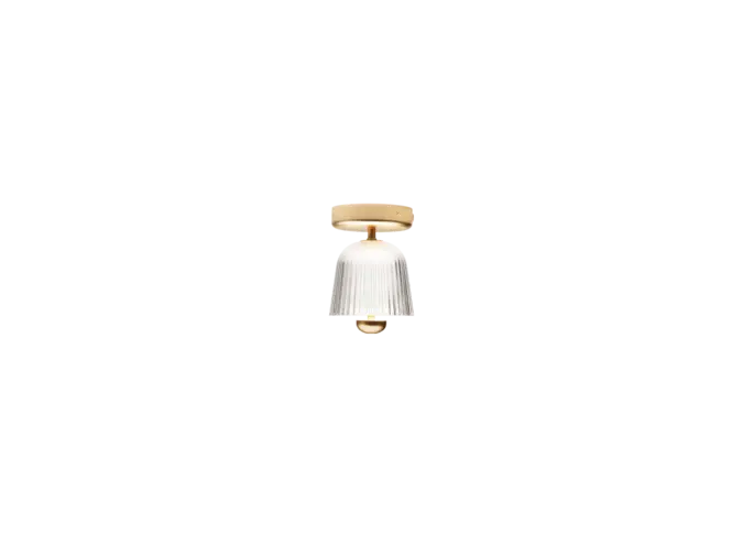 Plafondlamp Asteea Ceiling - Satin brass - Ripple clear