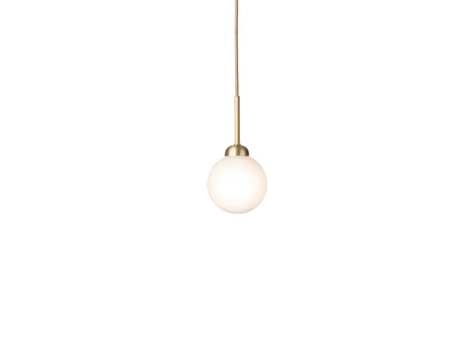 Pendant lamp Apiales 1 - Brushed brass - opal