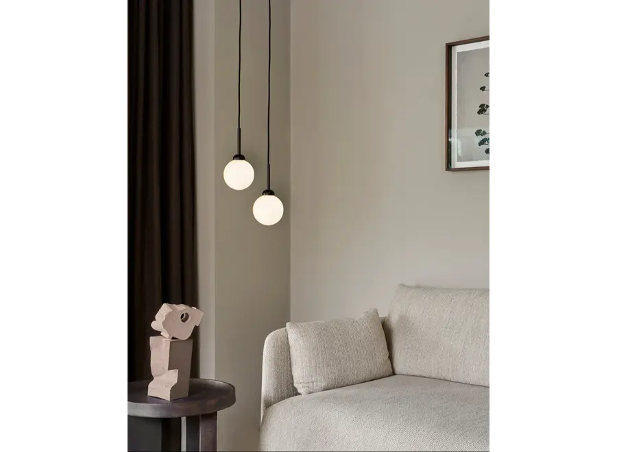 Lampe pendante Apiales 1 - Satin black - Opal