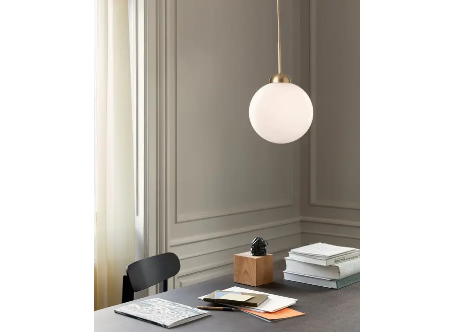 Pendant lamp Apiales 1 - Large - Brushed brass - opal