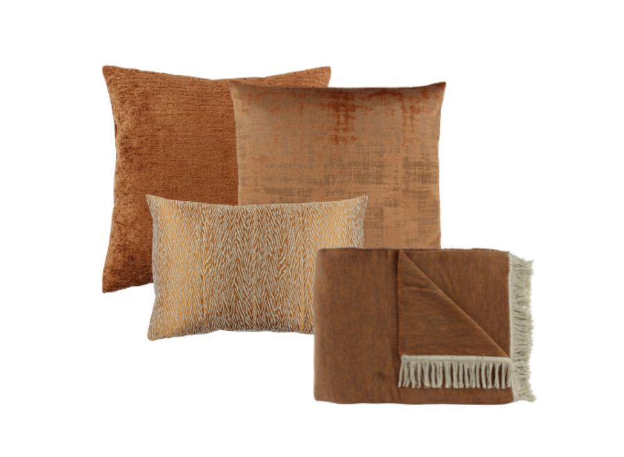 Combinaison de coussins & plaid Rust