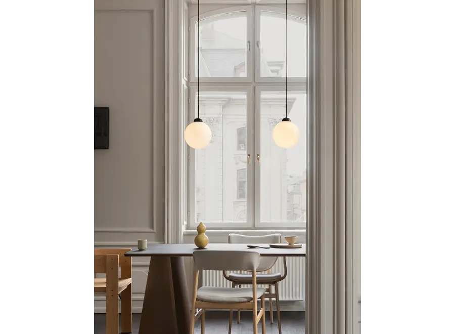 Hanglamp Apiales 1 - Large - Satin black - Opal