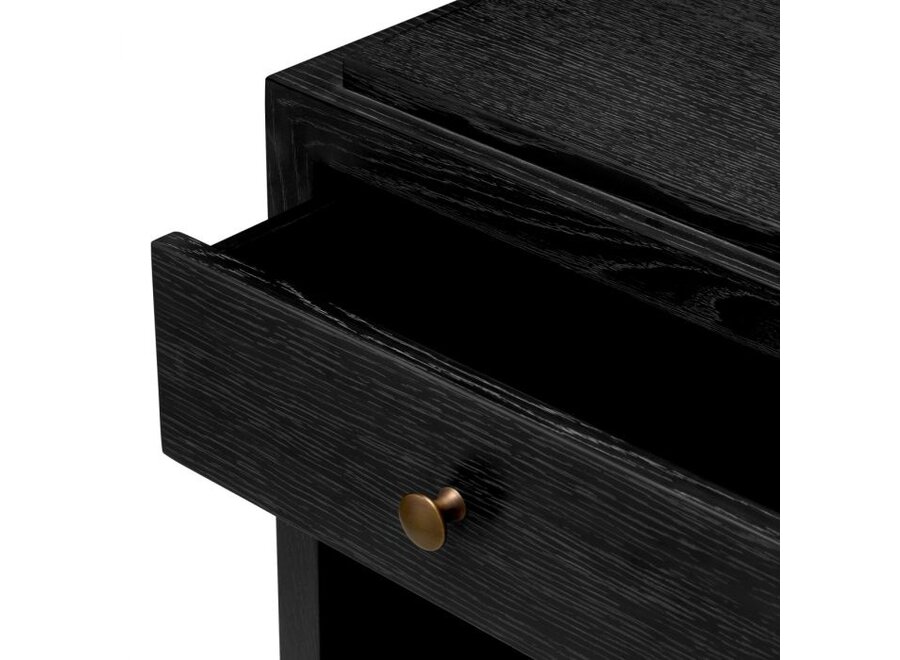 Bedside table 'ArtDeco' - Charcoal grey oak veneer