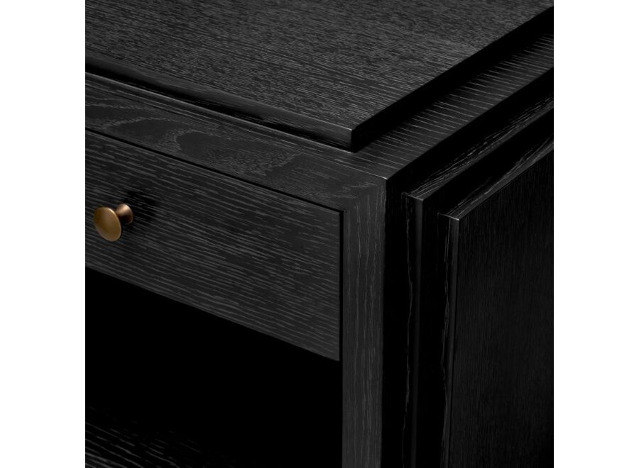 Bedside table 'ArtDeco' - Charcoal grey oak veneer