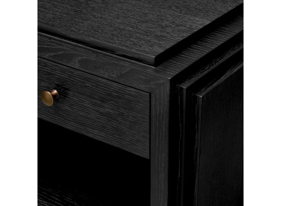 Nachttisch 'ArtDeco' - Charcoal grey oak veneer