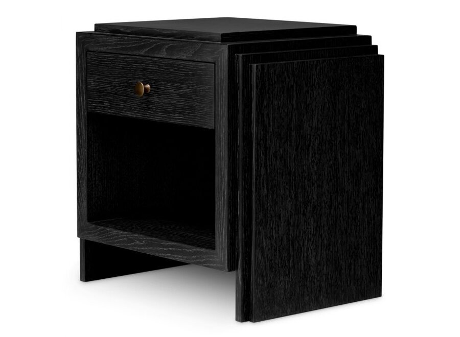 Table de Chevet 'ArtDeco' - Charcoal grey oak veneer