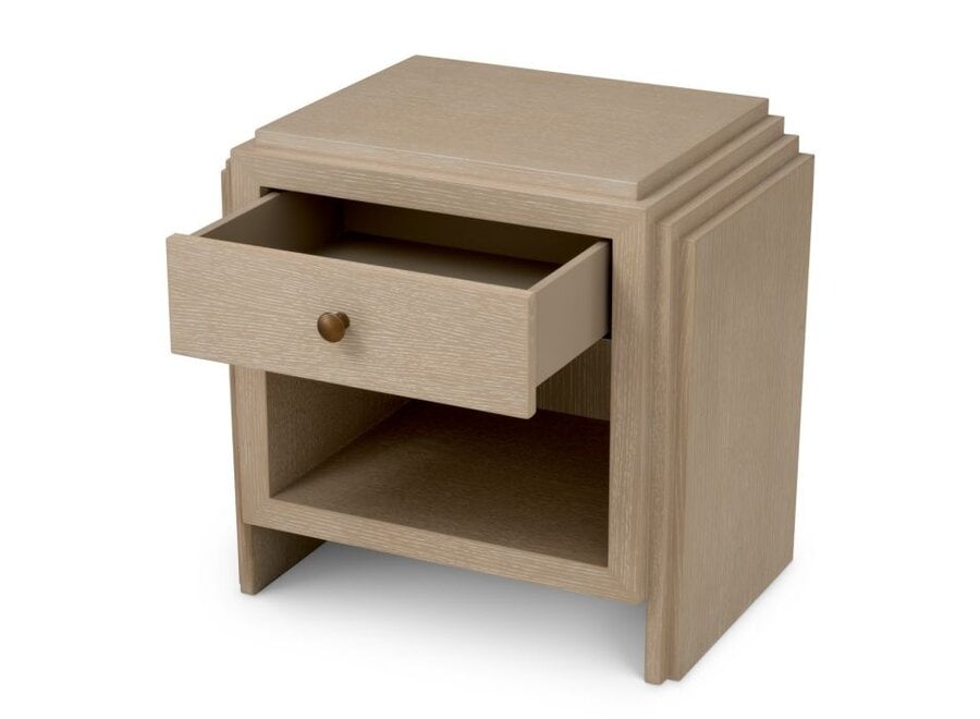 Table de Chevet 'ArtDeco' - Washed oak veneer