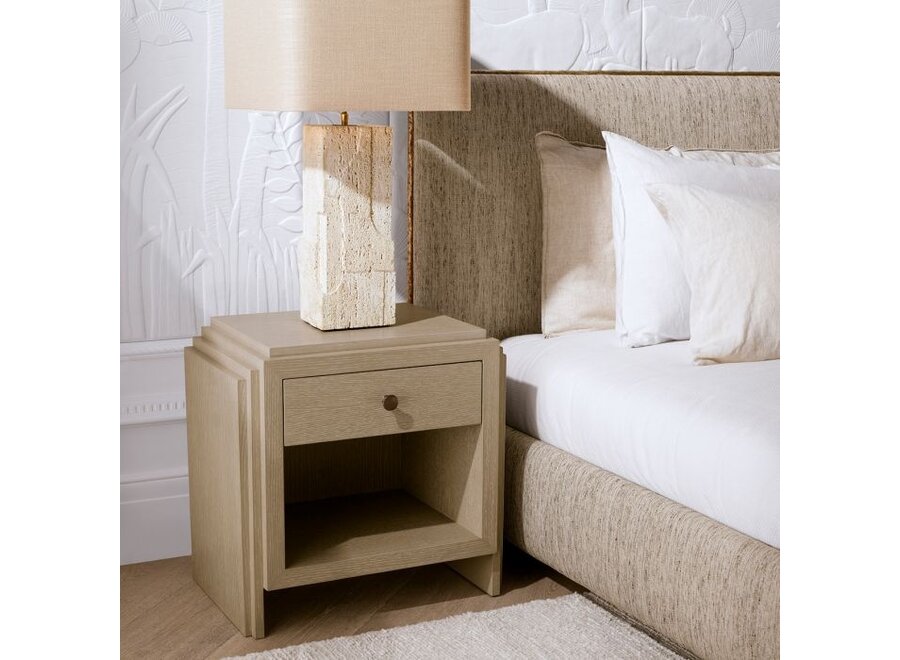 Bedside table 'ArtDeco' - Washed oak veneer