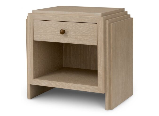 Bedside table ArtDeco - Washed oak veneer