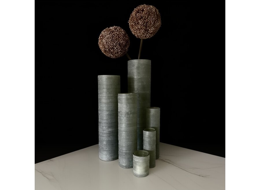 Teelicht 'Ona' - Frosted green