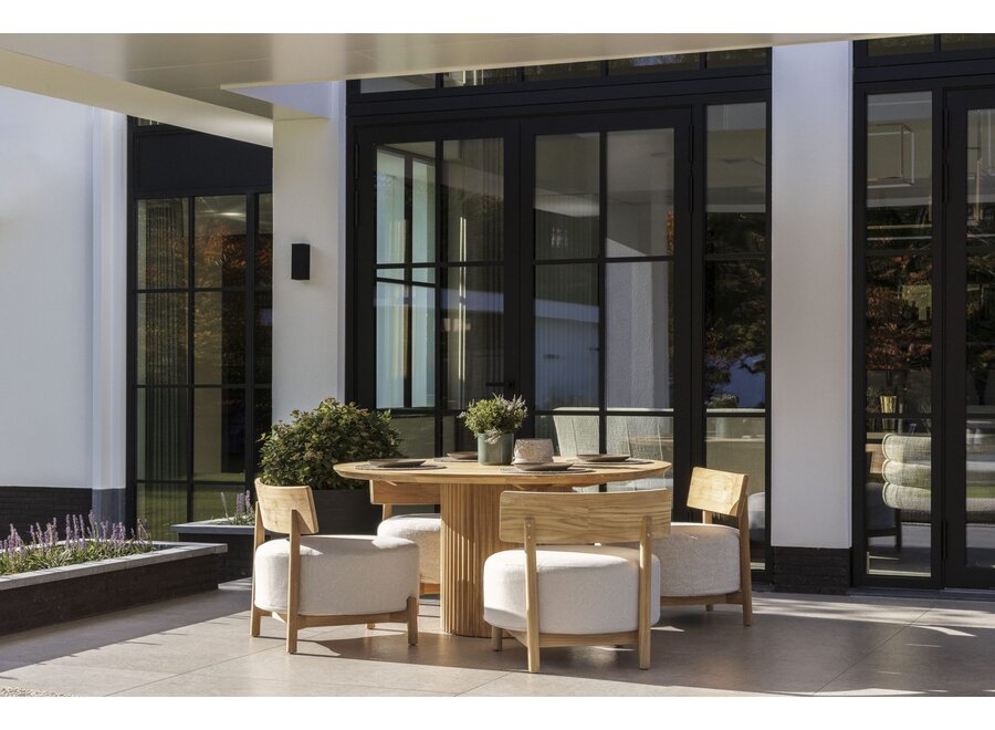 Low dining stoel 'Murano' - Teak - Sand