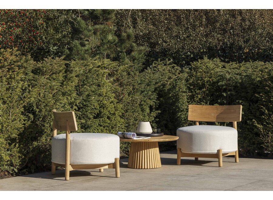 Low dining chair 'Murano' - Teak - Sand