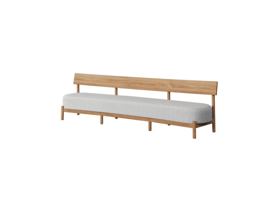 Low dining bank 'Murano' - Teak - Sand