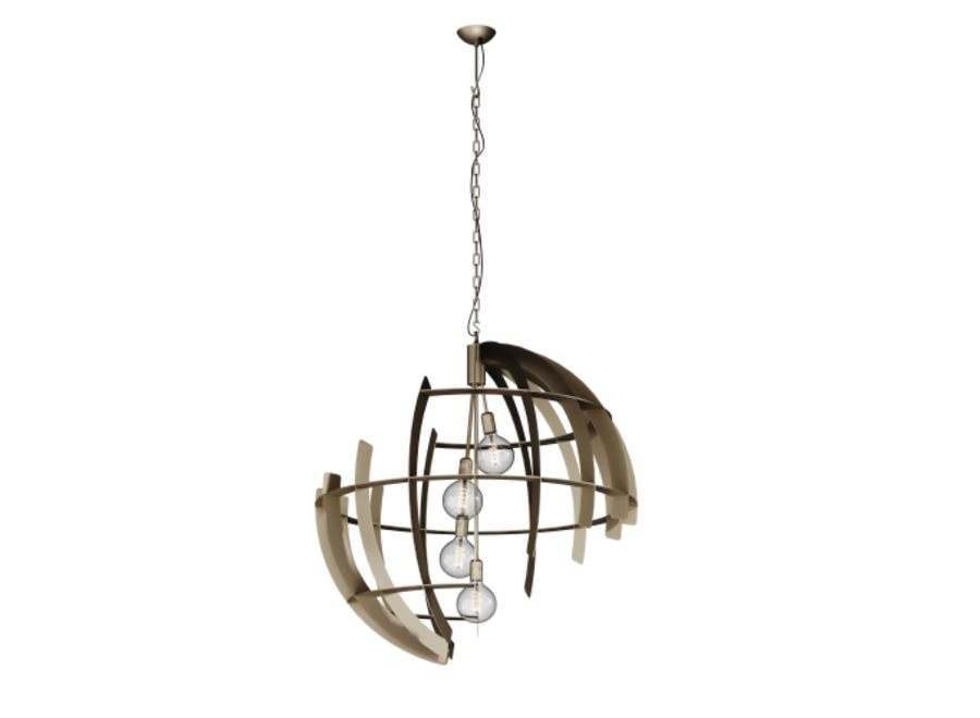 Lampe suspendue 'Terra' - Quartz - 4 lichts Segula lichtpakket
