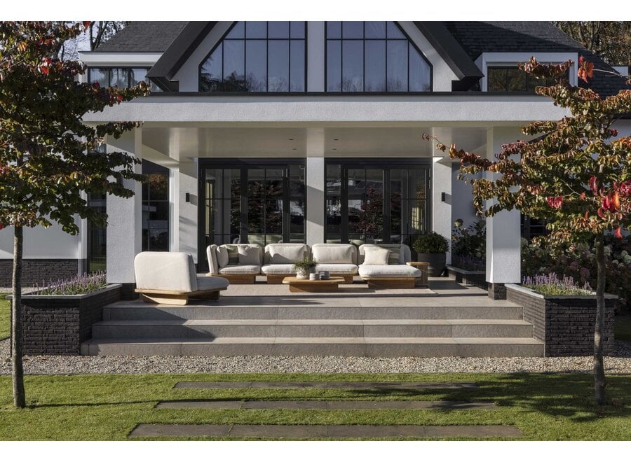 Corner module 'Rimini' - Teak - Sand