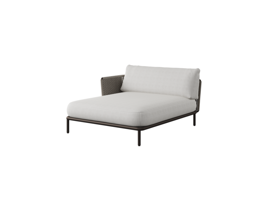 Chaise longue 'Loreto' - Bronze/Charcoal - Right