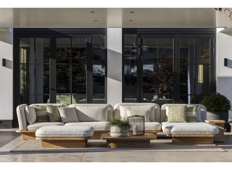 Ottoman 'Rimini' - Teak - Sand