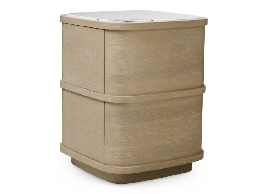 Bedside table 'Cabana' - Washed oak veneer - S