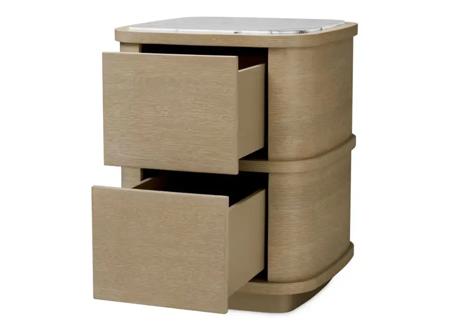 Bedside table 'Cabana' - Washed oak veneer - S