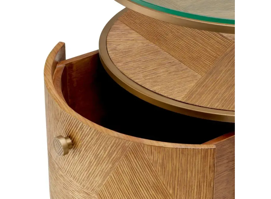 Nachtkastje 'Velutto' - Caramel carved oak veneer