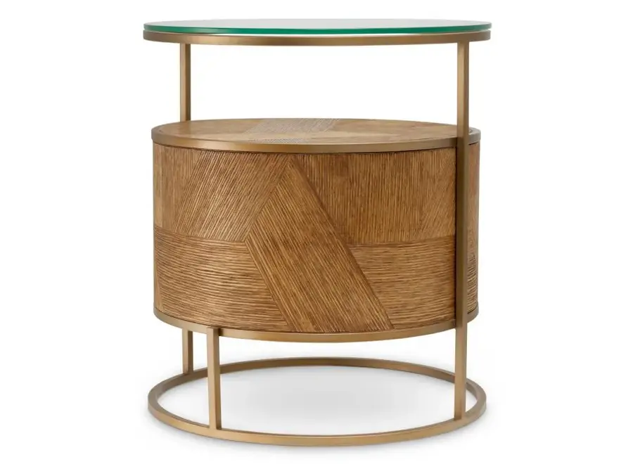 Nachttisch 'Velutto' - Caramel carved oak veneer