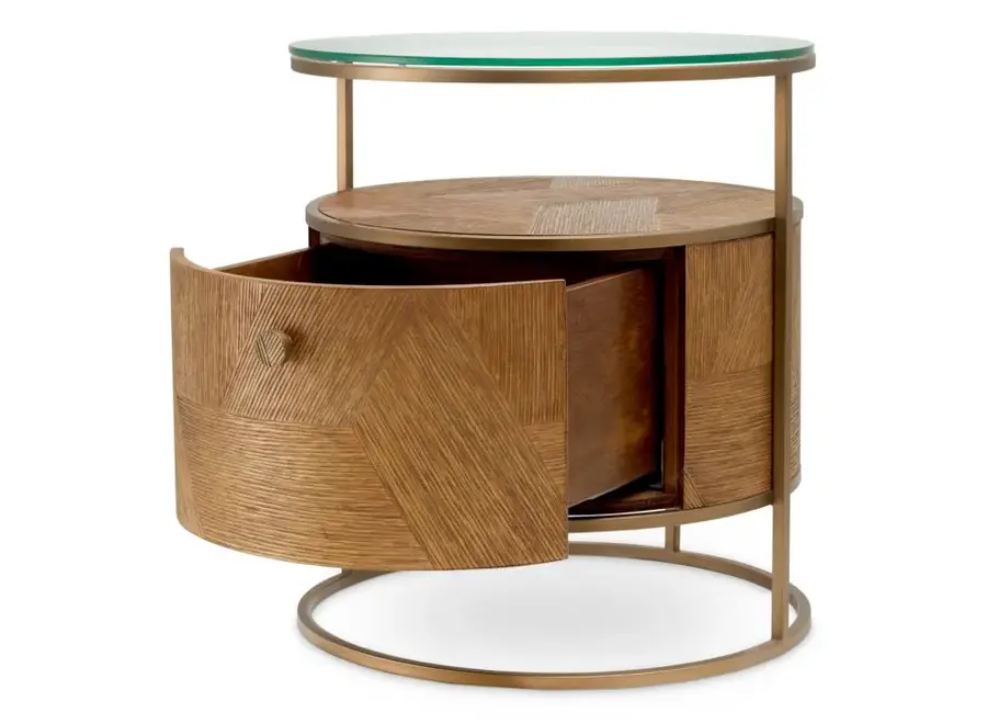 Nachttisch 'Velutto' - Caramel carved oak veneer