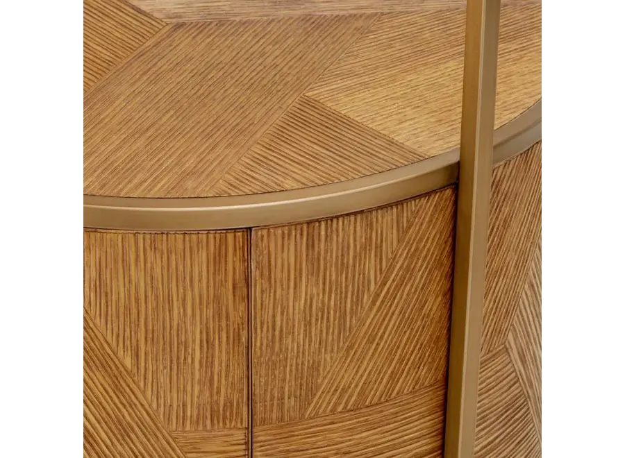 Bedside table 'Velutto' - Caramel carved oak veneer