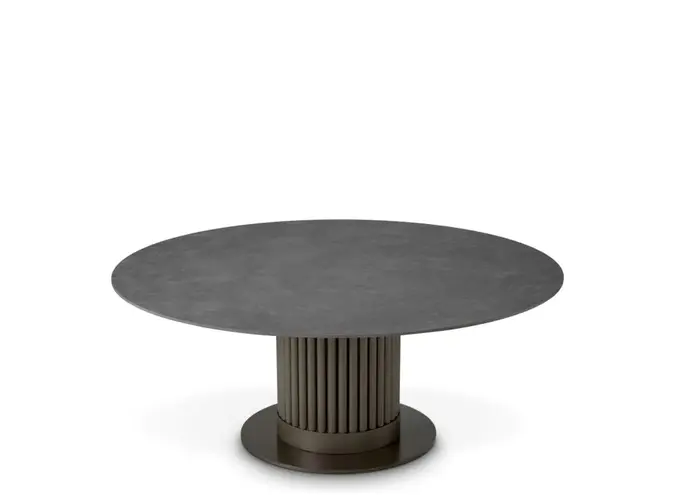 Table basse d'extérieur Volterra - Round - Grey