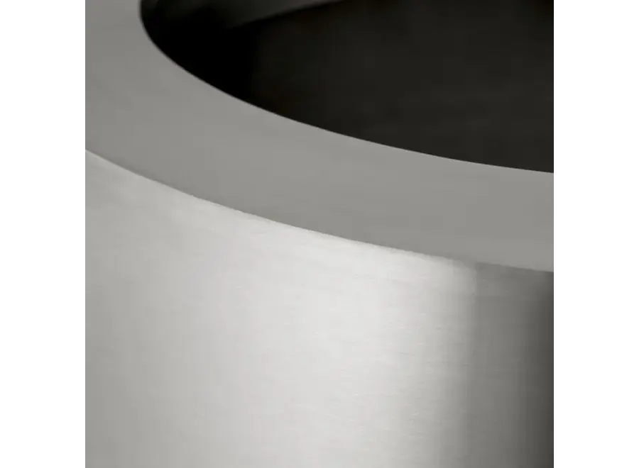 Pflanzer 'Jasper' - Round - S - Brushed steel finish