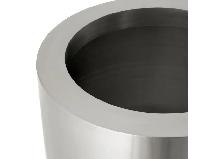 Planter 'Jasper' - Round - S - Brushed steel finish