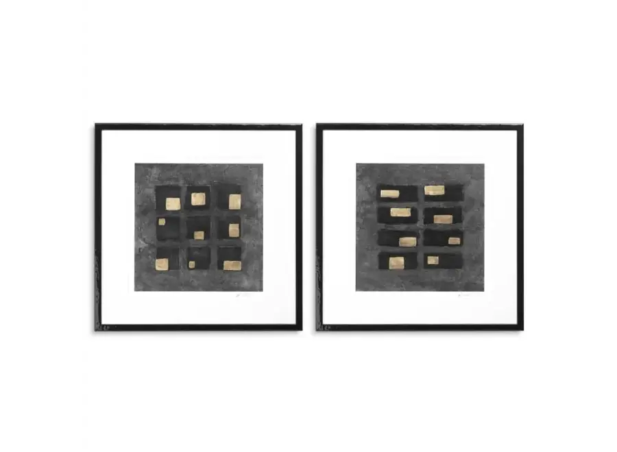 Print Black Squares by Michael Willett - Set of 2