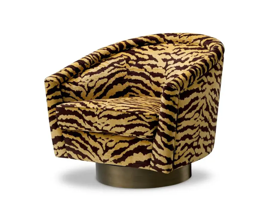 Swivel armchair 'Catene' - Tigris brown