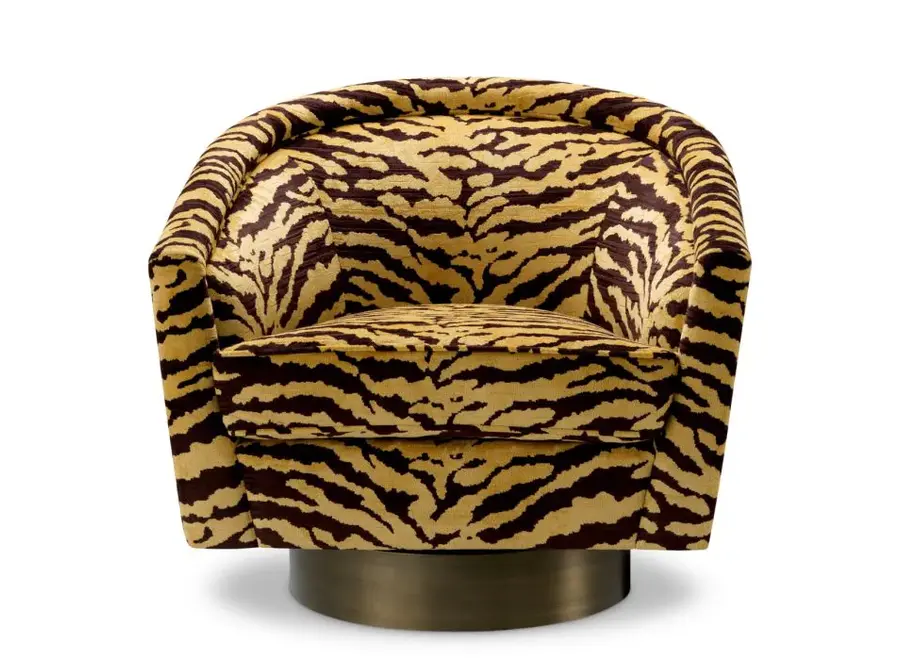 Swivel armchair 'Catene' - Tigris brown