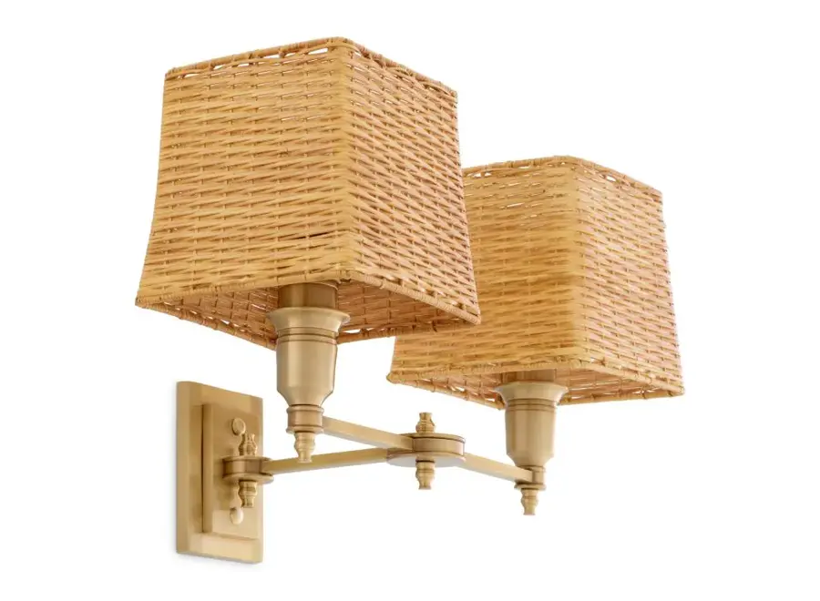 Lampe murale 'Lexington' - Double - Antique brass finish