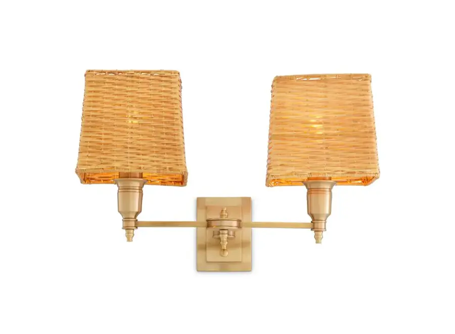 Lampe murale 'Lexington' - Double - Antique brass finish