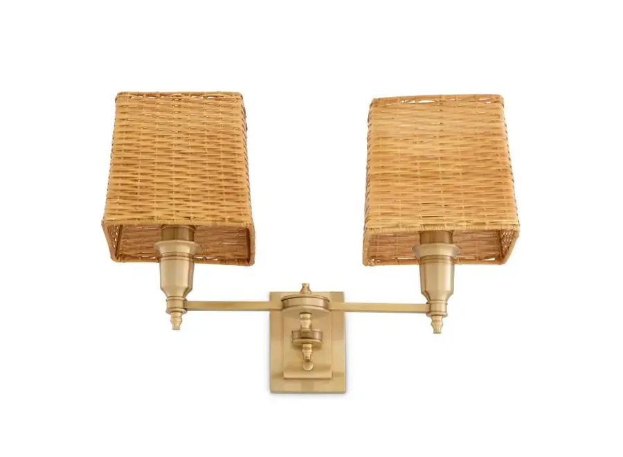 Wandlamp 'Lexington' - Double - Antique brass finish