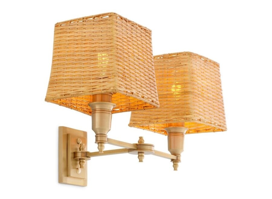 Lampe murale 'Lexington' - Double - Antique brass finish