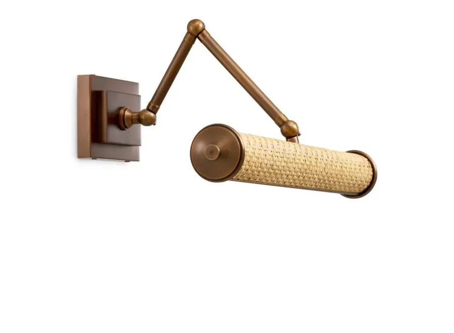 Lampe murale 'Luca' - L - antique brass finish
