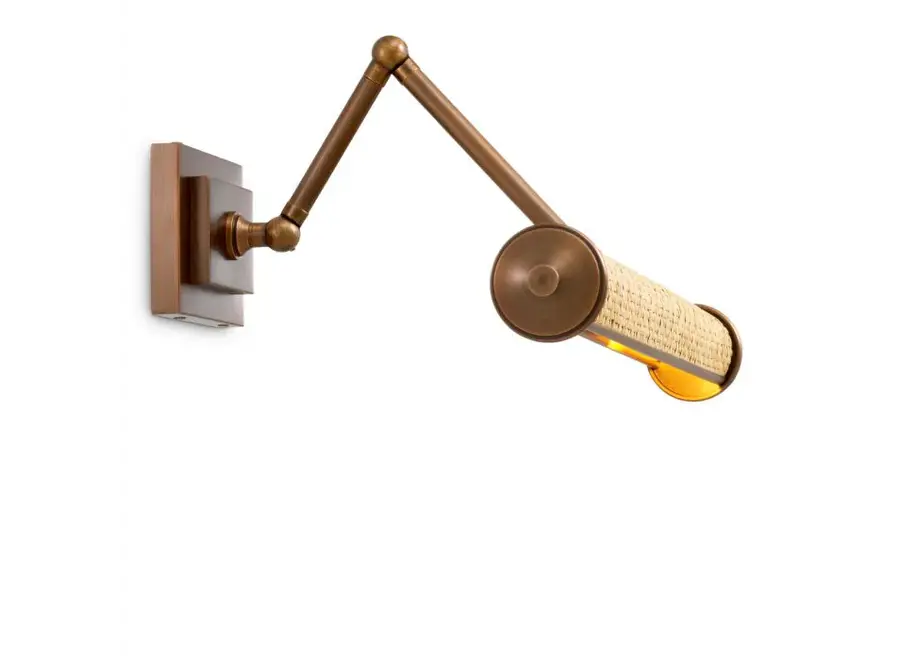 Wall lamp 'Luca' - L - Rattan