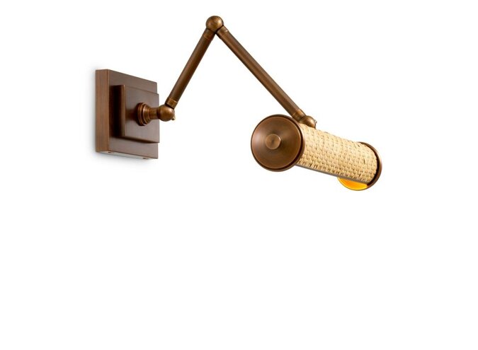 Wall lamp Luca - S - Rattan